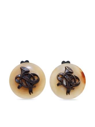 Hermès Icon-motif clip-on earrings - Neutrals