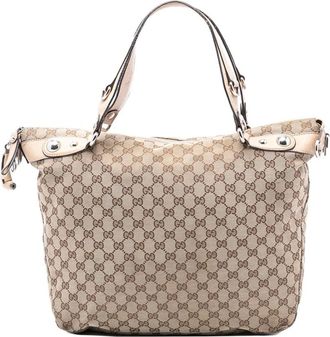 Gucci Pre-owned Tote Bags, female, Brown, Size: ONE SIZE Pre-owned Canvas Tote Bag