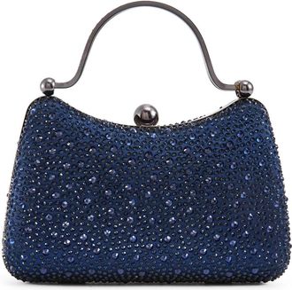 Lady Couture Double Metal Handles Dazzling Evening Handbag in Navy at Nordstrom, Size Small