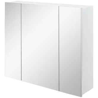 Kleankin Kleankin Armadietto Bagno Con 3 Ante Specchiate In Legno Bianco 70x15x60cm