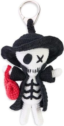 Alexander McQueen The Doll Artie Crochet Bag Charm in Black/White/Silver at Nordstrom