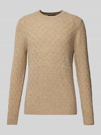 Ragman Strickpullover mit Strukturmuster in Beige Melange, Gr&ouml;&szlig;e XXL