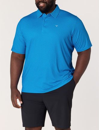 Callaway Big & Tall Golf Print Performance Polo Shirt in Brilliant Blue at Nordstrom, Size Xxx-Large