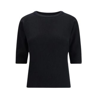 Extreme Cashmere Cashmere Knitwear, female, Black, Size: ONE SIZE Crewneck Sweater N°432 Well Lamb