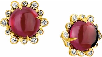 Syna Aura Petite Studs in Garnet at Nordstrom, Size Small