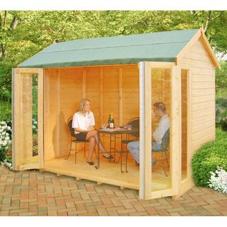 Shires Blenheim Shiplap Summerhouse Garden Sun Room Approx 10 x 6 Feet in Brown
