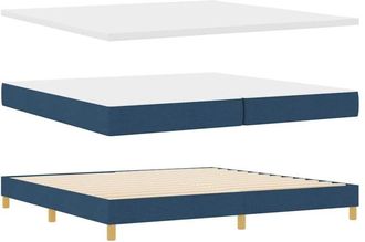 vidaXL Box Spring Bed with Mattress Blue 200 x 200 cm Fabric vidaXL