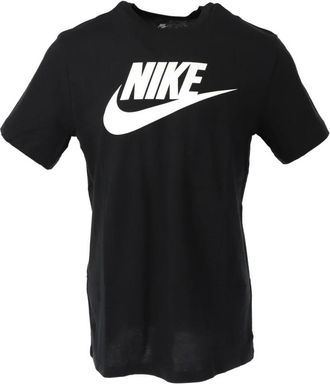 Nike Zwart Print T-shirt Korte Mouw - Heren - Sportshirts - Zwart - M - Katoen - Fitness