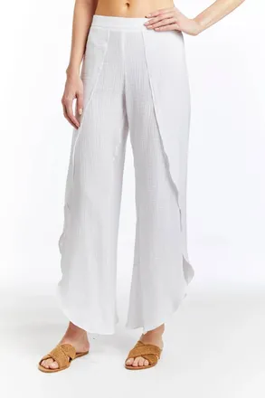 Drew Whitney Gauze Pants In White