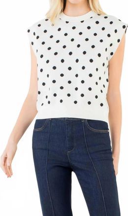 THML Clothing Polka Dot Sleeveless Top In Cream