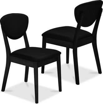Best Choice Products 2-Piece Mid-Century Modern Wood & Upholstered Dining Chair Set