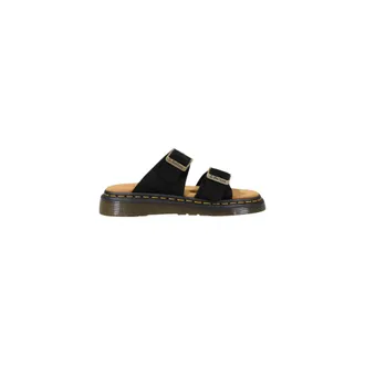 Dr. Martens Black Leather Flat Mens Sandals