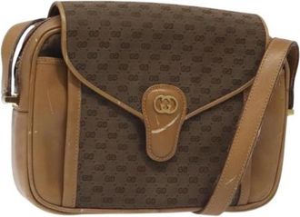 Gucci Pre-owned Canvas gucci-bags - Dames - Vintage Schoudertas - Bruin - ONE Size - Leer - Vintage