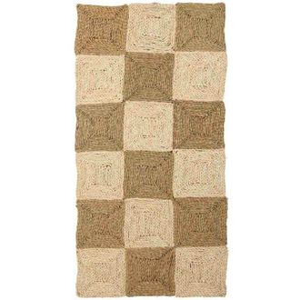 Wanderlust Deco Wanderlust Deco - Alfombra De Fibra Natural Tejido Artesanal Marr&oacute;n 90x180x2