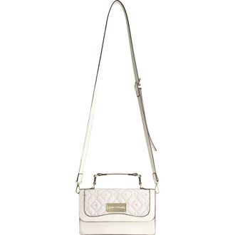 True Religion Studded Denim Flap Bag in White at Nordstrom