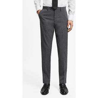 Mango Slim Fit Dress Pants in Grey at Nordstrom, Size 38