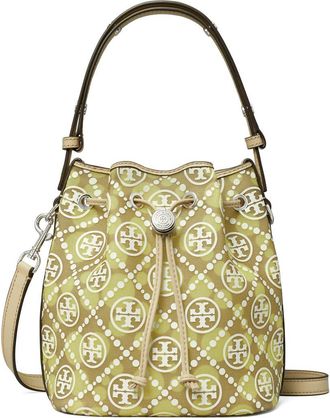 Tory Burch T Monogram Mesh Dot Bucket Bag in Soft Neutral /Honeydew at Nordstrom