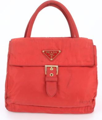 Prada Red Color Handbag Tote Bag (Pre-Owned)