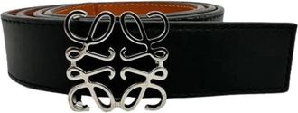 Loewe Pre-owned Anagram Riem - Dames - Vintage Accessoires - Zwart - ONE Size - Leer - Vintage