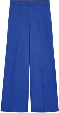Celine Broek van katoenen twill - Dames - Wijde Broeken - Blauw - M - Katoen - Broeken