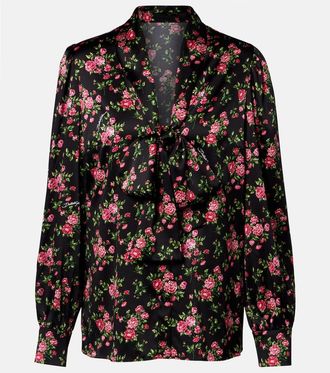 Dolce & Gabbana Blusa in raso di misto seta con stampa floreale