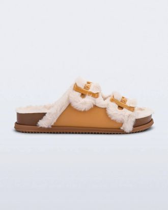 Melissa Womens Cozy Warm Slide Sandal In Beige