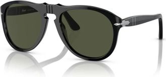Persol Retro Ronde Zonnebril - unisex - Zonnebrillen - Zwart - 56 MM - Accessoires