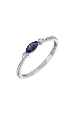 Bony Levy El Mar 18K White Gold Diamond & Sapphire Stackable Ring - 0.09ctw at Nordstrom Rack, Size 6.5