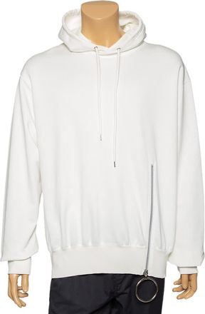 John Lawrence Sullivan White Cotton Zip Detail Hoodie