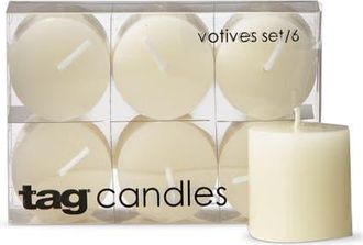 Tag Chapel Basic Unscented Votive Candles Set of 6 Burn 5 Hours in Beige at Nordstrom