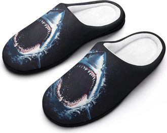 Generic Ocean Shark (10) Womens Slippers Warm House Slippers Indoor House Shoes with Anti-Skid Rubber Sole