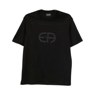 Emporio Armani Round Neck T-Shirt - male - Emporio Armani - T-Shirts - Black - XL - Tops