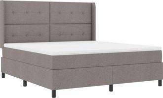 vidaXL Box Spring Bed with Mattress Taupe 180 x 200 cm Fabric vidaXL