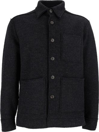 Xacus Dark Structured Wool Jacket