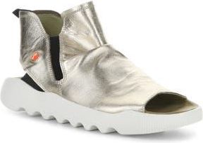 Softinos Wish Platform Wedge Sandal in 002 Champagne Lamina at Nordstrom Rack, Size 10-10.5Us / 41Eu