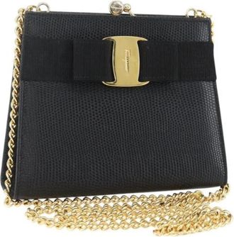 Ferragamo Pre-owned Cross Body Bags, female, Black, Size: ONE SIZE Pre-owned Leather Shoulder Bag