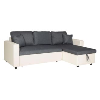 Happy Garden Happy Garden - Sof&aacute; Cama Esquinero De 3 Plazas Clark Gris Y Blanco