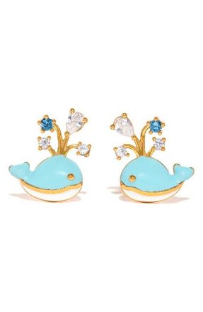 Girls Crew Whale You Be Mine Stud Earrings in Gold at Nordstrom
