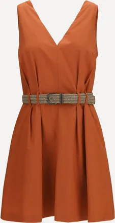 Brunello Cucinelli Pleated Dress with rope belt Female XXS