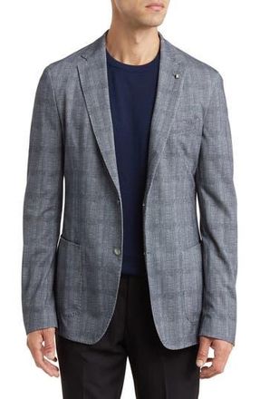 BOSS Hanry Plaid Sport Coat in Bt Bu at Nordstrom Rack, Size 38 Regular