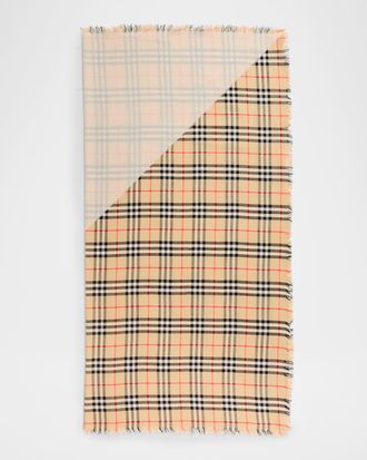 Burberry Double-Layer Wool Silk Scarf