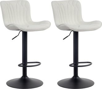 Clp Set de 2 Taburetes de bar regulable en Tela Crema