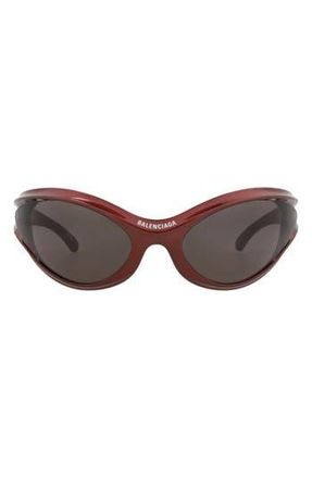 Balenciaga 77mm Novelty Sunglasses in Burgundy Burgundy Grey at Nordstrom Rack