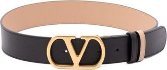 Valentino Garavani Pink Black VLogo Reversible Belt