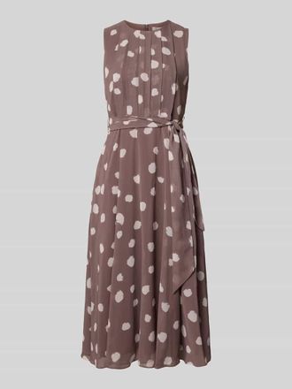 Christian Berg Cocktail Midikleid mit gelegten Falten in Schlamm, Gr&ouml;&szlig;e 34