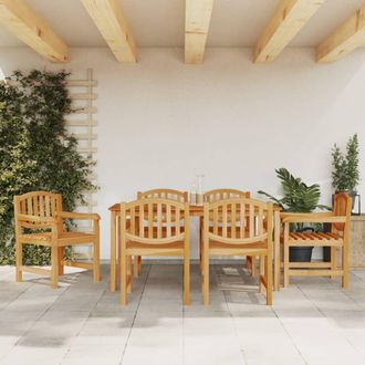vidaXL Juego De Comedor De Jard&iacute;n 7 Piezas Madera Maciza De Teca Vidaxl