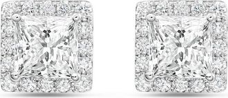 Diana M. Jewels 14KT WHITE GOLD LAB GROWN FASHION EARRINGS WEIGHING 8.00 CTS TW