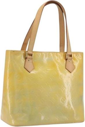 Louis Vuitton Pre-owned Vernis Houston Hand Bag - Dames - Vintage Schoudertas - Geel - ONE Size - Leer - Vintage