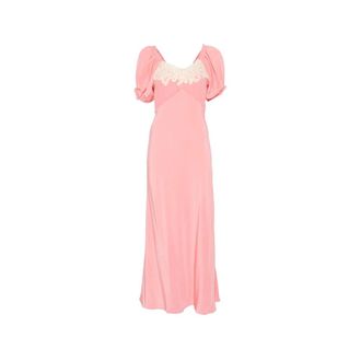 Rixo Short Sleeve Gown - Dames - Maxi kleedjes - Roze - S - Kleedjes