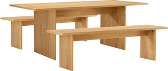 Happy Garden Conjunto De Mesa De 180 Cm Y 2 Bancos De Estilo Escandinavo Alma